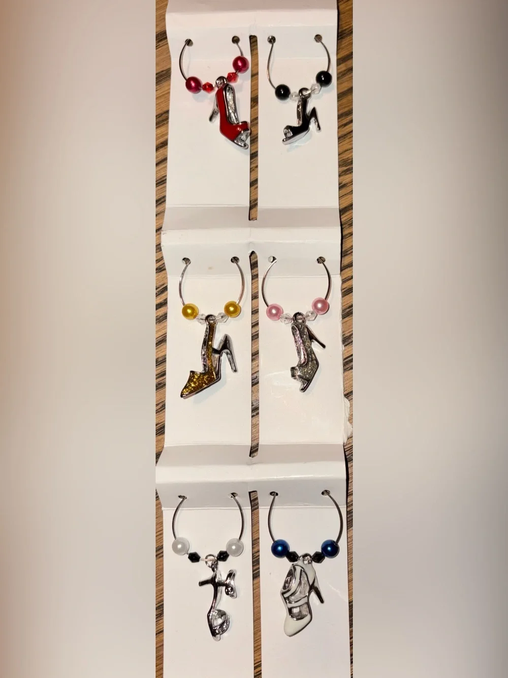High Heel Wine Glass Charms - Set of 6